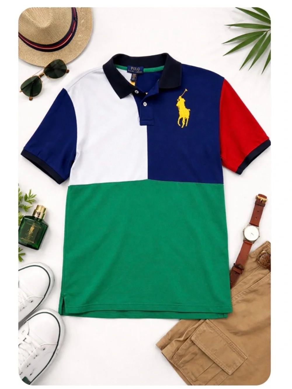Polo Ralph Lauren Colorblock Big Pony Polo Shirt Boys XL Womens M Mens XS